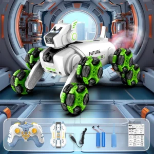 Smart Eight-wheel Gesture Detection Voice Interaction Multifunctional RC Acrobatic Machine for Children's Toy Gifts RC Robot Dog