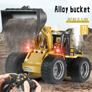 Huina 1532 1/18 RC Car Truck Bulldozer Radio Controlled Alloy Tractor Model Cars Trucks Engineering Cars Boy Children Toys