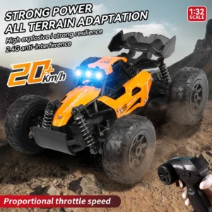 Alloy 1:32 2.4Gh Model RC Car With LED Lights 2WD Off-road Remote Control Climbing Vehicle Outdoor Cars Toys for Boys Girls Gift