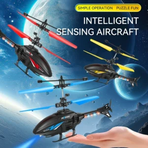 remote control aircraft induction Apache helicopter dual-mode remote control suspended drone LED illuminated toy