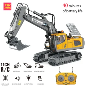Remote Control Excavator Alloy 2.4G 11CH Dump Trucks Bulldozer Alloy Plastic Engineering Vehicle Electronic Toys For Boy Gifts