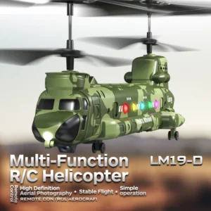 RC Helicopter with Camera 2.4G Remote Control Aircraft FPV Drones 4CH HD Aerial Photography Airplane Toys for Boys Adult Gifts