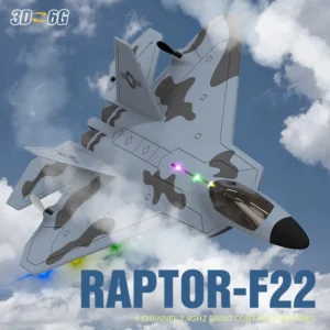 2.4G 4CH 3D6G RC Raptor F22 Warplane